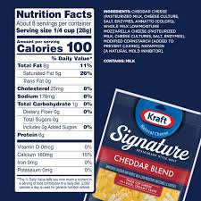 KRAFT SIGNATURE SHREDDED NATURAL CHEESE CHEDDAR BLEND 8 OZ