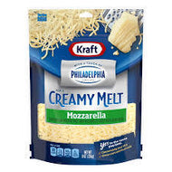 KRAFT MOZZARELLA SHREDDED  CHEESE WITH A TOUCH OF PHILADELPHIA  CREAMY MELT 8 OZ #ROCK VALUE-ORDER BY THURSDAY EVENING AUG 19  ARRIVING AUG 27  FOR DELIVERY#
