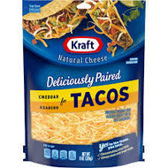 KRAFT DELICIOUSLY PAIRED CHEDDAR & ASADERO SHREDDED CHEESE WITH TACO SEASONING 8 OZ #ROCK VALUE-ORDER BY THURSDAY EVENING AUG 19  ARRIVING AUG 27  FOR DELIVERY#