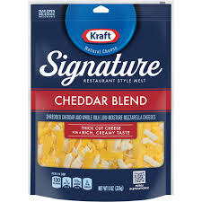 KRAFT SIGNATURE SHREDDED NATURAL CHEESE CHEDDAR BLEND 8 OZ #ROCK VALUE-ORDER BY THURSDAY EVENING AUG 19  ARRIVING AUG 27  FOR DELIVERY#
