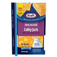 KRAFT BIG SLICE AMERICAN CHEESE SLICES WITH COLBY CHEESE & CREAM CHEESE 10 CT  #ROCK VALUE-ORDER BY THURSDAY EVENING AUG 19  ARRIVING AUG 27  FOR DELIVERY#