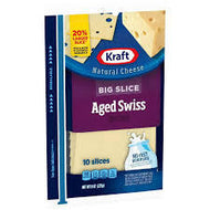KRAFT BIG SLICE SWISS CHEESE SLICES 10 CT  #ROCK VALUE-ORDER BY THURSDAY EVENING AUG 19  ARRIVING AUG 27  FOR DELIVERY#