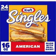 KRAFT SINGLES AMERICAN CHEESE SLICES 24 CT  #ROCK VALUE-ORDER BY THURSDAY EVENING AUG 19  ARRIVING AUG 27  FOR DELIVERY#