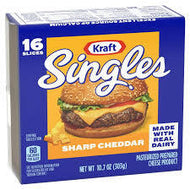 KRAFT SINGLES SHARP CHEDDAR SLICES 16 CT  #ROCK VALUE-ORDER BY THURSDAY EVENING AUG 19  ARRIVING AUG 27  FOR DELIVERY#