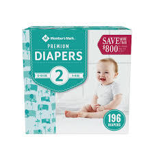 MEMBER'S MARK PREMIUM BABY DIAPERS SIZE 2 196 CT (12-18 LBS) #ROCK VALUE PRODUCT ORDER BY MONDAY NOV 26 ARRIVING DEC 04 FOR DELIVERY#