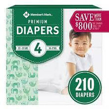 MEMBER'S MARK PREMIUM BABY DIAPERS SIZE 4 210 CT (22-37 LBS) #ROCK VALUE PRODUCT ORDER BY MONDAY NOV 26 ARRIVING DEC 04 FOR DELIVERY#