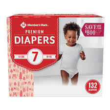 MEMBER'S MARK PREMIUM BABY DIAPERS SIZE 7 132 CT (41+ LBS) #ROCK VALUE PRODUCT ORDER BY MONDAY NOV 26 ARRIVING DEC 04 FOR DELIVERY#