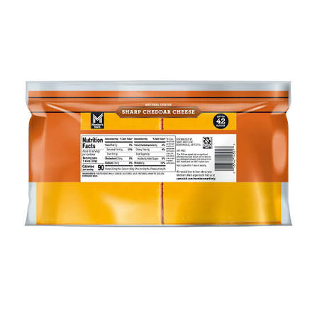 MM SHARP CHEDDAR SLICED CHEESE  2 LB 42 CT