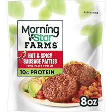 MORNINGSTAR HOT & SPICY MEATLESS SAUSAGE PATTIES  6 CT 8 OZ