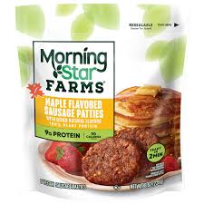 MORNINGSTAR VEGGIE BREAKFAST VEGAN MAPLE SAUSAGE PATTIES  6 CT 8 OZ