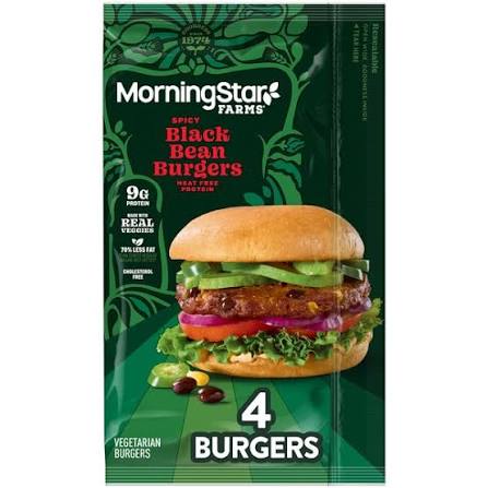 MORNINGSTAR FARMS SPICY BLACK BEAN BURGER 9.5 OZ