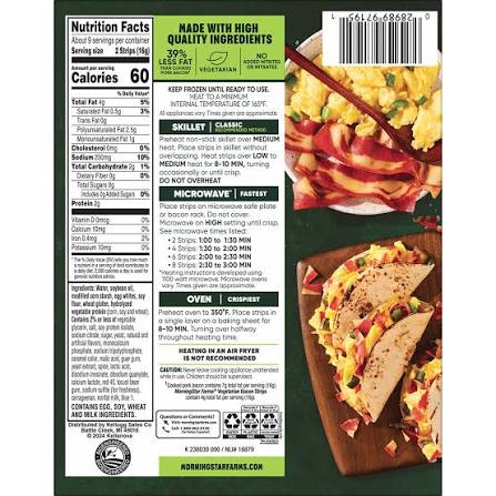 MORNINGSTAR FARMS VEGGIE MEATLESS BACON STRIPS 5.25 OZ