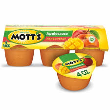 MOTT'S MANGO PEACH APPLESAUCE 4 OZ 6 CT