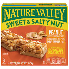 NATURE VALLEY SWEET & SALTY PEANUT GRANOLA BAR 7.20 OZ DIPPED IN ALMOND BUTTER 6 BARS