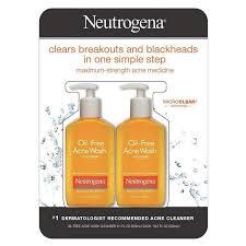 NEUTROGENA OIL FREE SALICYLIC ACID ACNE FACE WASH FACIAL CLEANSER 9.1 OZ 2 PK #ROCK VALUE-ORDER BY  MONDAY EVENING NOV 19 ARRIVING NOV 27 FOR DELIVERY#