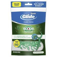 ORAL B GLIDE MINT DENTAL FLOSS PICKS WITH LONG LASTING SCOPE FLAVOR, 150 PICKS #ROCK VALUE-ORDER BY  MONDAY EVENING NOV 26 ARRIVING DEC 04 FOR DELIVERY#