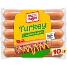 OSCAR MAYER TURKEY FRANKS 10 CT 16 OZ #ROCK VALUE-ORDER BY THURSDAY EVENING NOV 14 ARRIVING NOV 19  FOR DELIVERY#