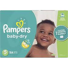 PAMPERS BABY DRY ONE-MONTH SUPPLY DIAPERS SIZE 5 164 CT (27+ LBS) #ROCK VALUE PRODUCT ORDER BY MONDAY NOV 26 ARRIVING DEC 04 FOR DELIVERY#