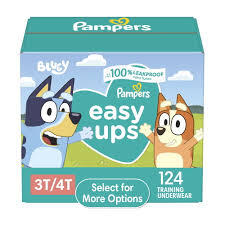 PAMPERS EASY UPS TRAINING PANTS UNDERWEAR SIZE 3T-4T 124 CT (30-40 LBS) #ROCK VALUE PRODUCT ORDER BY MONDAY NOV 26 ARRIVING DEC 04 FOR DELIVERY#