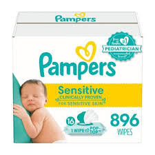 PAMPERS SENSITIVE BABY WIPES FRAGRANCE FREE 16 PKS 896 WIPES  #ROCK VALUE PRODUCT ORDER BY MONDAY NOV 26 ARRIVING DEC 04 FOR DELIVERY#