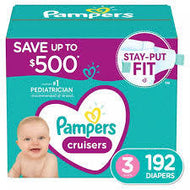 PAMPERS CRUISERS STAY-PUT FIT DIAPERS SIZE 3 192 CT (16-28 LBS) #ROCK VALUE PRODUCT ORDER BY MONDAY NOV 26 ARRIVING DEC 04 FOR DELIVERY#