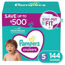 PAMPERS CRUISERS STAY-PUT FIT DIAPERS SIZE 5 144 CT (27+ LBS) #ROCK VALUE PRODUCT ORDER BY MONDAY NOV 26 ARRIVING DEC 04 FOR DELIVERY#