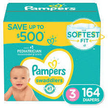 PAMPERS SWADDLERS DIAPERS SIZE 3 164 CT (16-24 LBS) #ROCK VALUE PRODUCT ORDER BY MONDAY NOV 26 ARRIVING DEC 04 FOR DELIVERY#