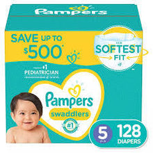 PAMPERS SWADDLERS DIAPERS SIZE 5 128 CT (27+ LBS) #ROCK VALUE PRODUCT ORDER BY MONDAY NOV 26 ARRIVING DEC 04 FOR DELIVERY#