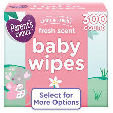 PARENT'S CHOICE FRESH SCENT BABY WIPES 300 CT  #ROCK VALUE PRODUCT ORDER BY MONDAY NOV 26 ARRIVING DEC 04 FOR DELIVERY#