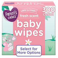 PARENT'S CHOICE FRESH SCENT BABY WIPES 300 CT  #ROCK VALUE PRODUCT ORDER BY MONDAY NOV 26 ARRIVING DEC 04 FOR DELIVERY#