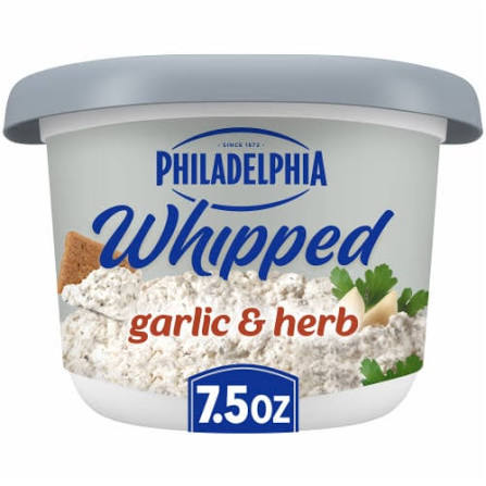 PHILADELPHIA WHIPPED CREAM CHEESE GARLIC AND HERB 7.5 OZ