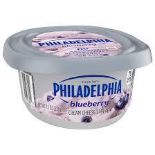 PHILADELPHIA BLUEBERRY CREAM CHEESE SPREAD 7.5 OZ TUB #ROCK VALUE-ORDER BY THURSDAY EVENING AUG 19  ARRIVING AUG 27  FOR DELIVERY#