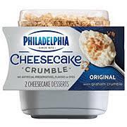 PHILADELPHIA ORIGINAL CHEESECAKE CRUMBLES 2 CT PACK 3.25 OZ CUPS #ROCK VALUE-ORDER BY THURSDAY EVENING AUG 19  ARRIVING AUG 27  FOR DELIVERY#