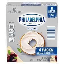 PHILADELPHIA ORIGINAL CREAM CHEESE BLOCKS 8 OZ 4 CT #ROCK VALUE-ORDER BY THURSDAY EVENING AUG 19  ARRIVING AUG 27  FOR DELIVERY#
