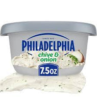 PHILADELPHIA CHIVE & ONION CREAM CHEESE SPREAD 7.5 OZ TUB #ROCK VALUE-ORDER BY THURSDAY EVENING AUG 19  ARRIVING AUG 27  FOR DELIVERY#