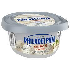 PHILADELPHIA GARLIC & HERB  CREAM CHEESE SPREAD 7.5 OZ TUB #ROCK VALUE-ORDER BY THURSDAY EVENING AUG 19  ARRIVING AUG 27  FOR DELIVERY#