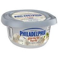 PHILADELPHIA GARLIC & HERB  CREAM CHEESE SPREAD 7.5 OZ TUB #ROCK VALUE-ORDER BY THURSDAY EVENING AUG 19  ARRIVING AUG 27  FOR DELIVERY#
