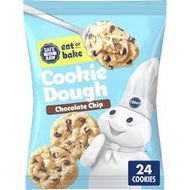 PILLSBURY READY TO BAKE CHOCOLATE CHIP COOKIE DOUGH 24CT 16 OZ #ROCK VALUE-ORDER BY THURSDAY EVENING NOV 14 ARRIVING NOV 19  FOR DELIVERY#