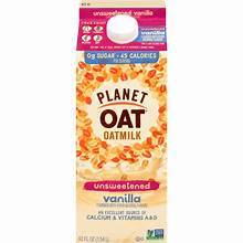 PLANET OAT UNSWEETENED VANILLA OATMILK 52 OZ #ROCK VALUE-ORDER BY THURSDAY EVENING NOV 14   ARRIVING NOV 19  FOR DELIVERY#