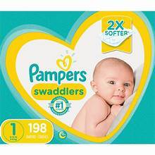 PAMPERS SWADDLERS DIAPERS SIZE 1 198 CT #ROCK VALUE PRODUCT ORDER BY MONDAY NOV 26 ARRIVING DEC 04 FOR DELIVERY#