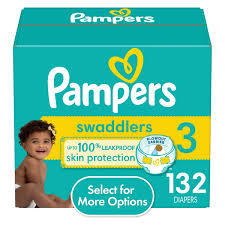 PAMPERS SWADDLERS DIAPERS SIZE 3 132 CT #ROCK VALUE PRODUCT ORDER BY MONDAY NOV 26 ARRIVING DEC 04 FOR DELIVERY#