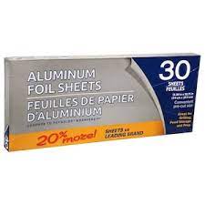 POP-UP  ALUMINUM FOIL SHEETS 30 CT PACKS