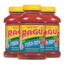 RAGU CHUNKY TOMATO GARLIC AND ONION PASTA SAUCE 45 OZ 3 CT #ROCK VALUE-ORDER BY  MONDAY EVENING NOV 19  ARRIVING NOV 27  FOR DELIVERY#