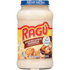 RAGU ROASTED GARLIC ALFREDO SAUCE MADE WITH REAL CHEESE 16 OZ  #ROCK VALUE-ORDER BY  MONDAY EVENING NOV 26 ARRIVING DEC 04  FOR DELIVERY#