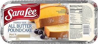 SARA LEE ALL BUTTER POUND CAKE 16 OZ FAMILY SIZE