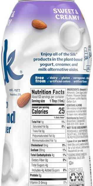 SILK ALMOND SWEET AND CREAMY COFFEE CREAMER 32 OZ
