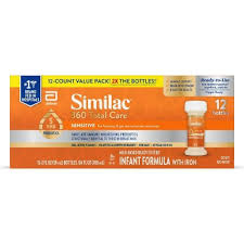 SIMILAC 360 TOTAL CARE SENSITIVE READY TO FEED BABY FORMULA 2 FL OZ 12 PK