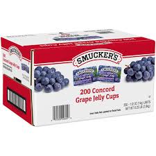 SMUCKER'S GRAPE JELLY 200 CT .5 OZ #ROCK VALUE-ORDER BY  TUESDAY EVENING NOV 25 ARRIVING DEC 03 FOR DELIVERY#