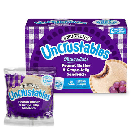 SMUCKERS UNCRUSTABLES PEANUT BUTTER & GRAPE JELLY SANDWICH 4PK 8OZ