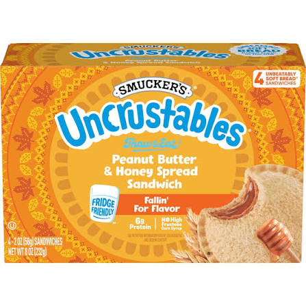 SMUCKERS UNCRUSTABLES PEANUT BUTTER & HONEY SANDWICH 4PK 8OZ